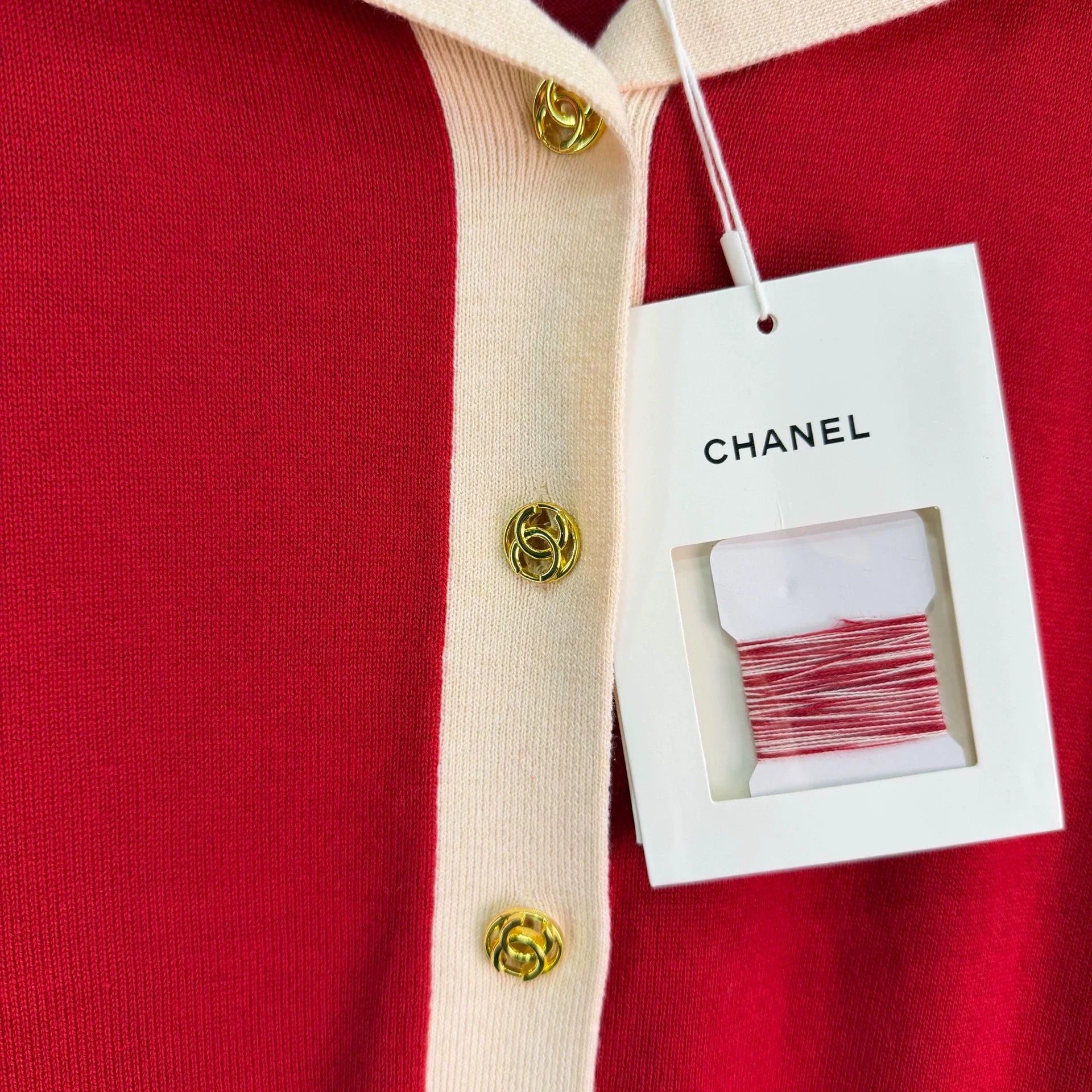 Chanel / Red Knitted Cardigan