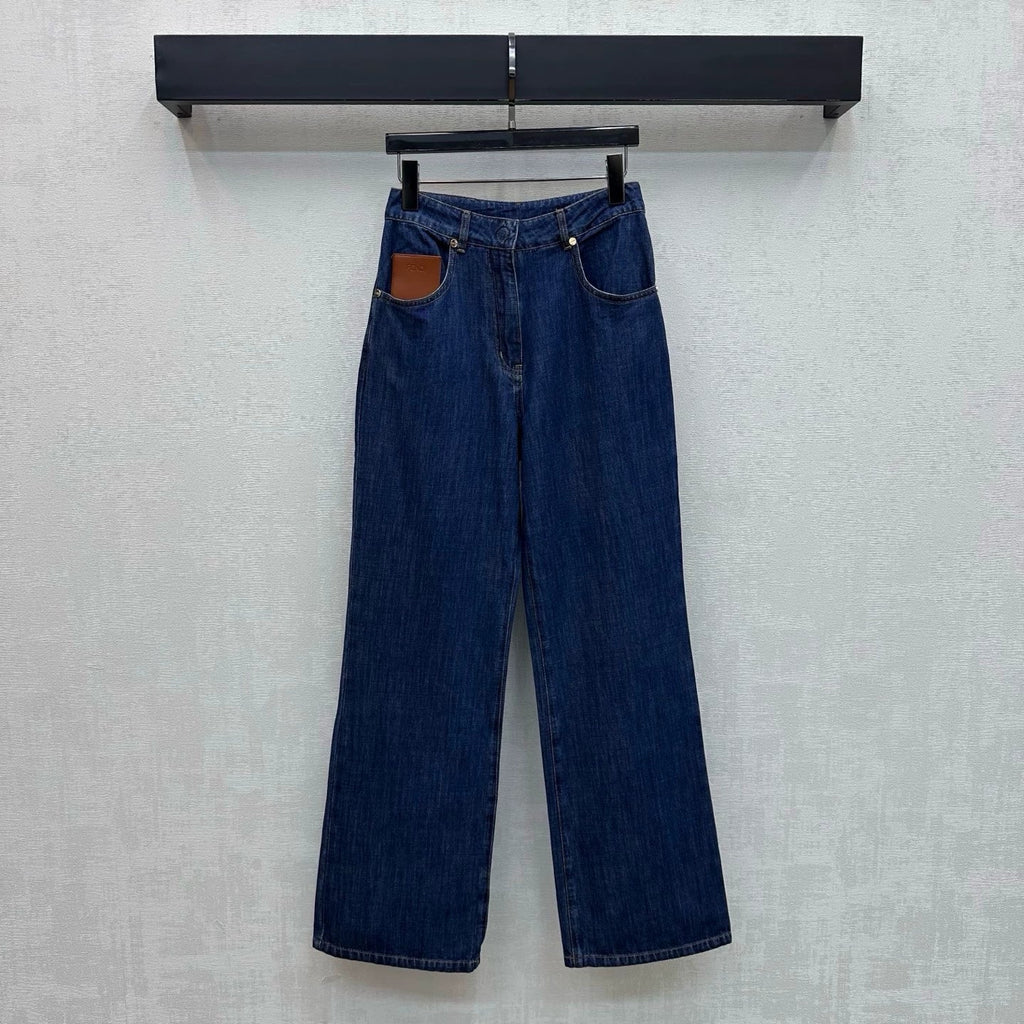Fendi/26New ArrivalPaneled Straight-Leg Denim Trousers