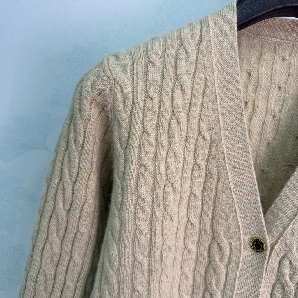 LORO PIANA/26 Early Autumn New Cable Knit Cardigan