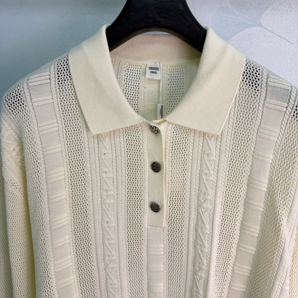 Hermès / 26 Early Fall New Polo Collar Knit Top