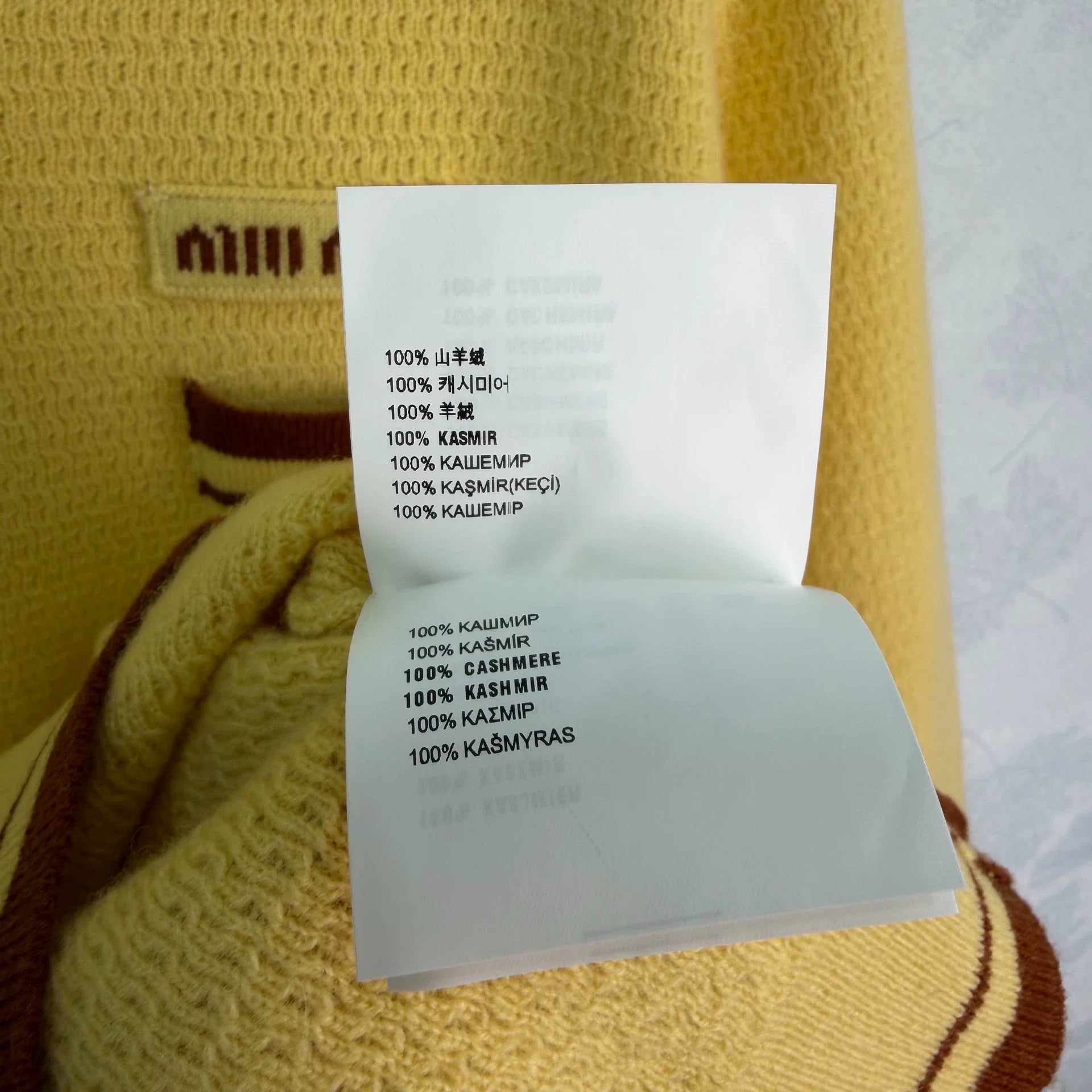 MiuMiu/26 Early Autumn New Color-Block Polo Collar Openwork Knit Top