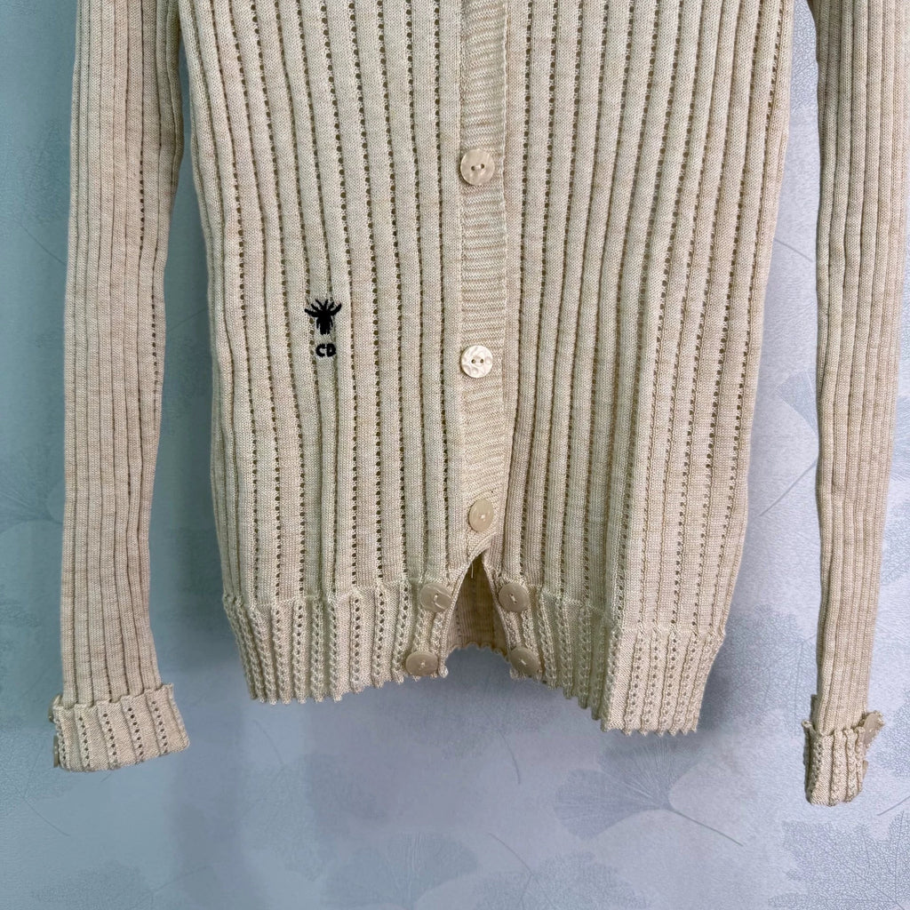 Dior/26 Early Autumn New Collared Long-Sleeve Knit Cardigan