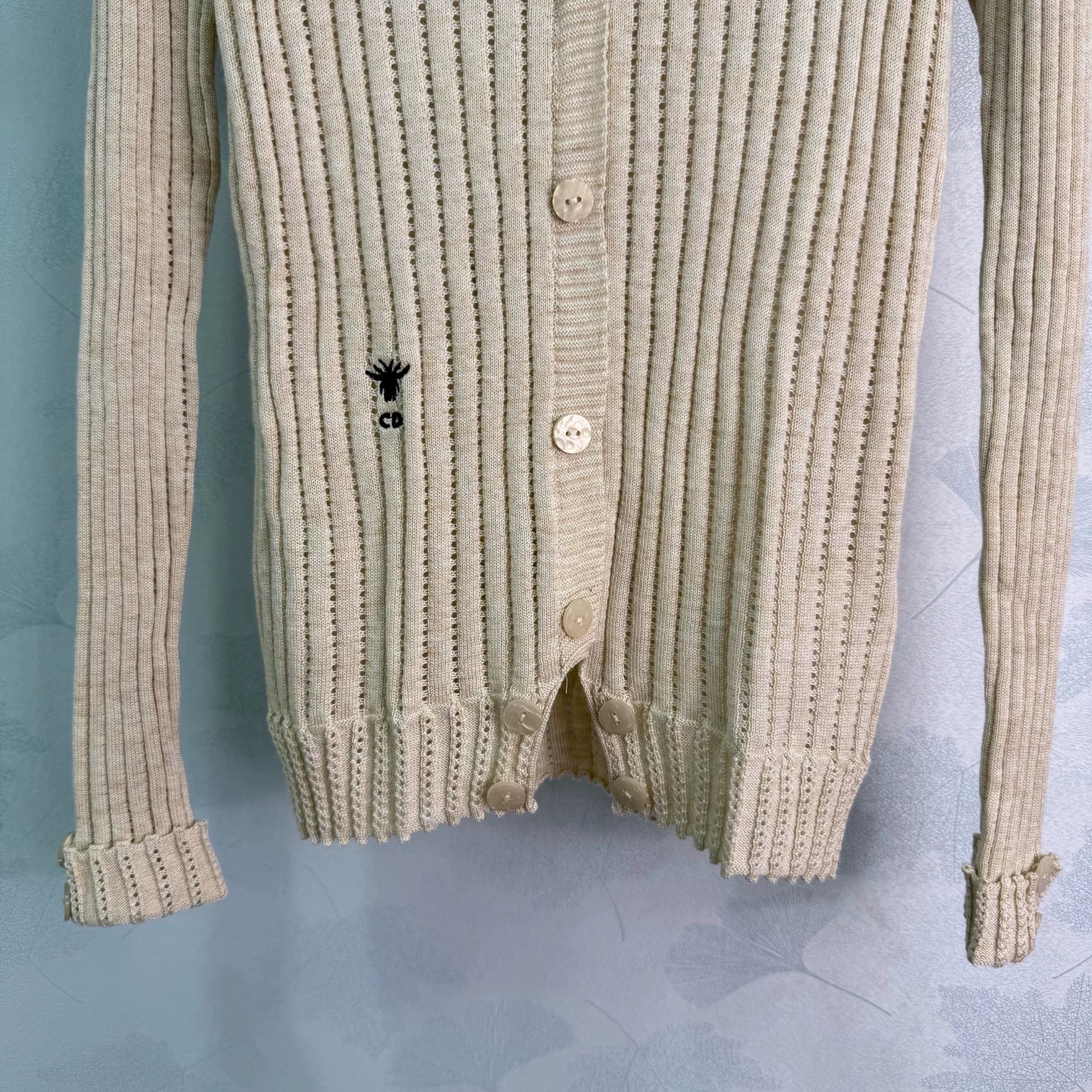 Dior/26 Early Autumn New Collared Long-Sleeve Knit Cardigan