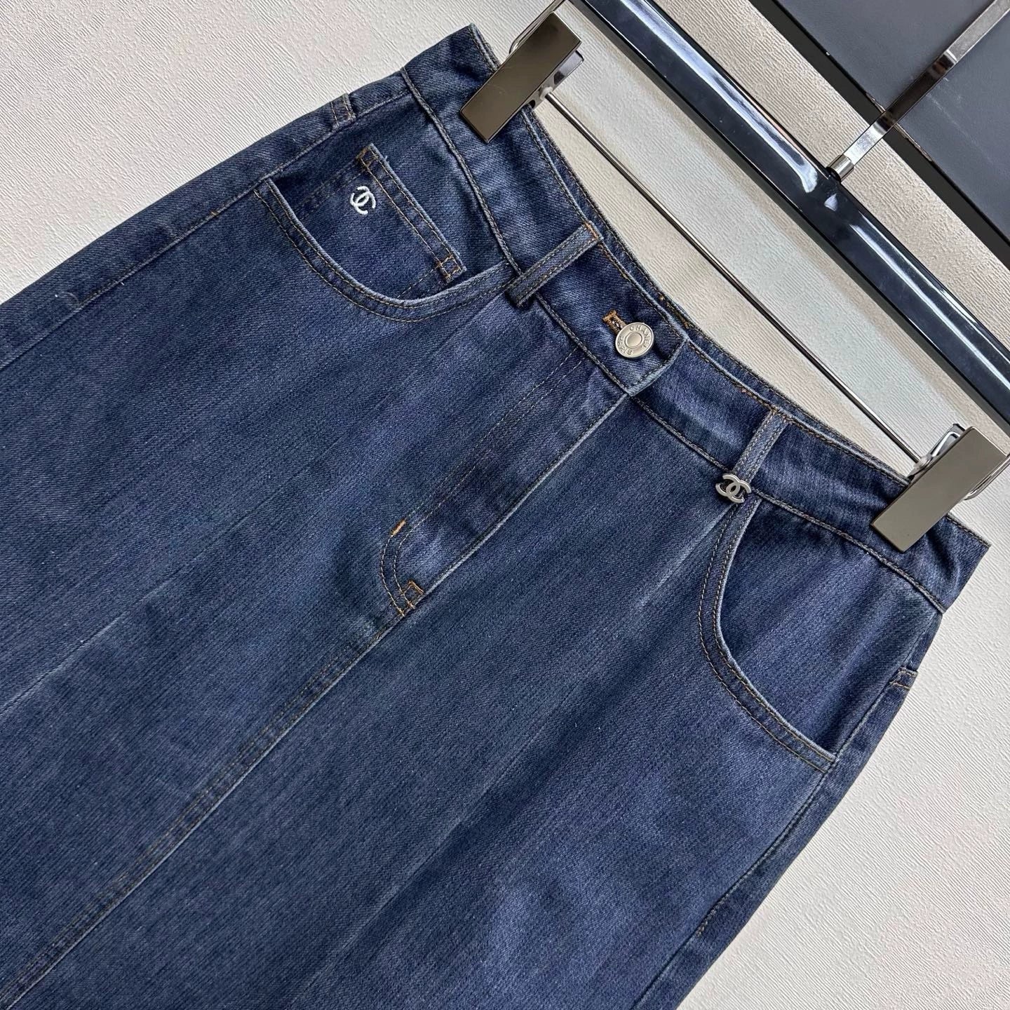 Chanel/26ssNew Embroidered Denim Mermaid Skirt
