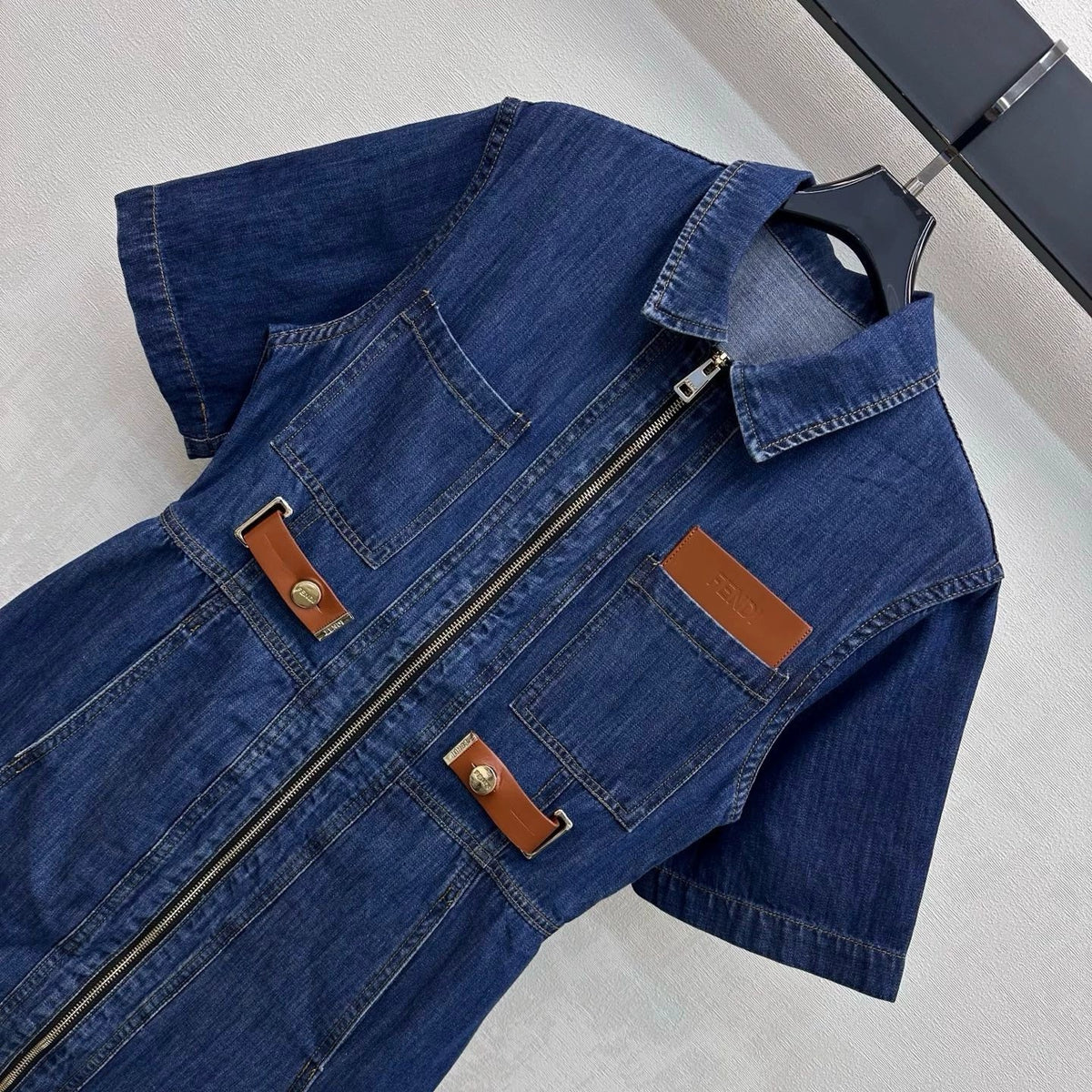 Fendi/26New ArrivalPaneled Denim Dress