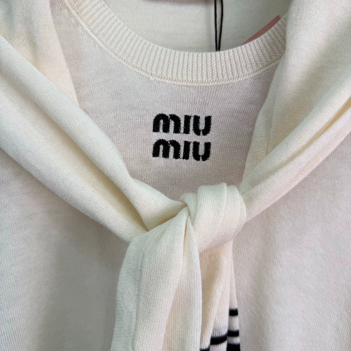 MiuMiu/26 Early Autumn New Hollow Knit Polo Shirt