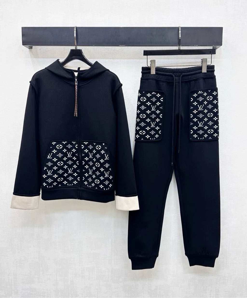 Louis Vuitton /26New Season Hooded Jacquard Jacket & Trousers Set