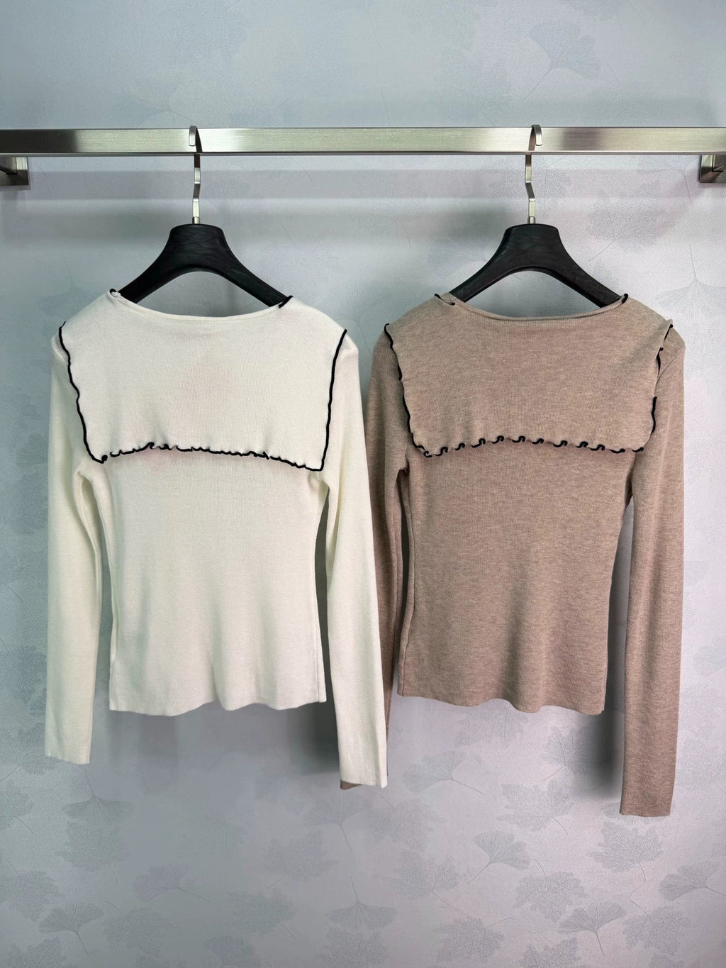 MiuMiu/26 Early Autumn New Shawl V-Neck Knit Long Sleeve Top