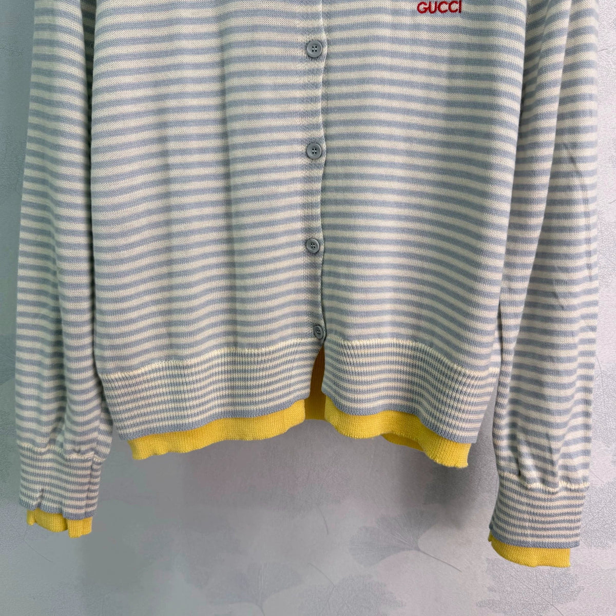 Gucci/26 Early Autumn New Striped Faux Two-Piece Knit Cardigan