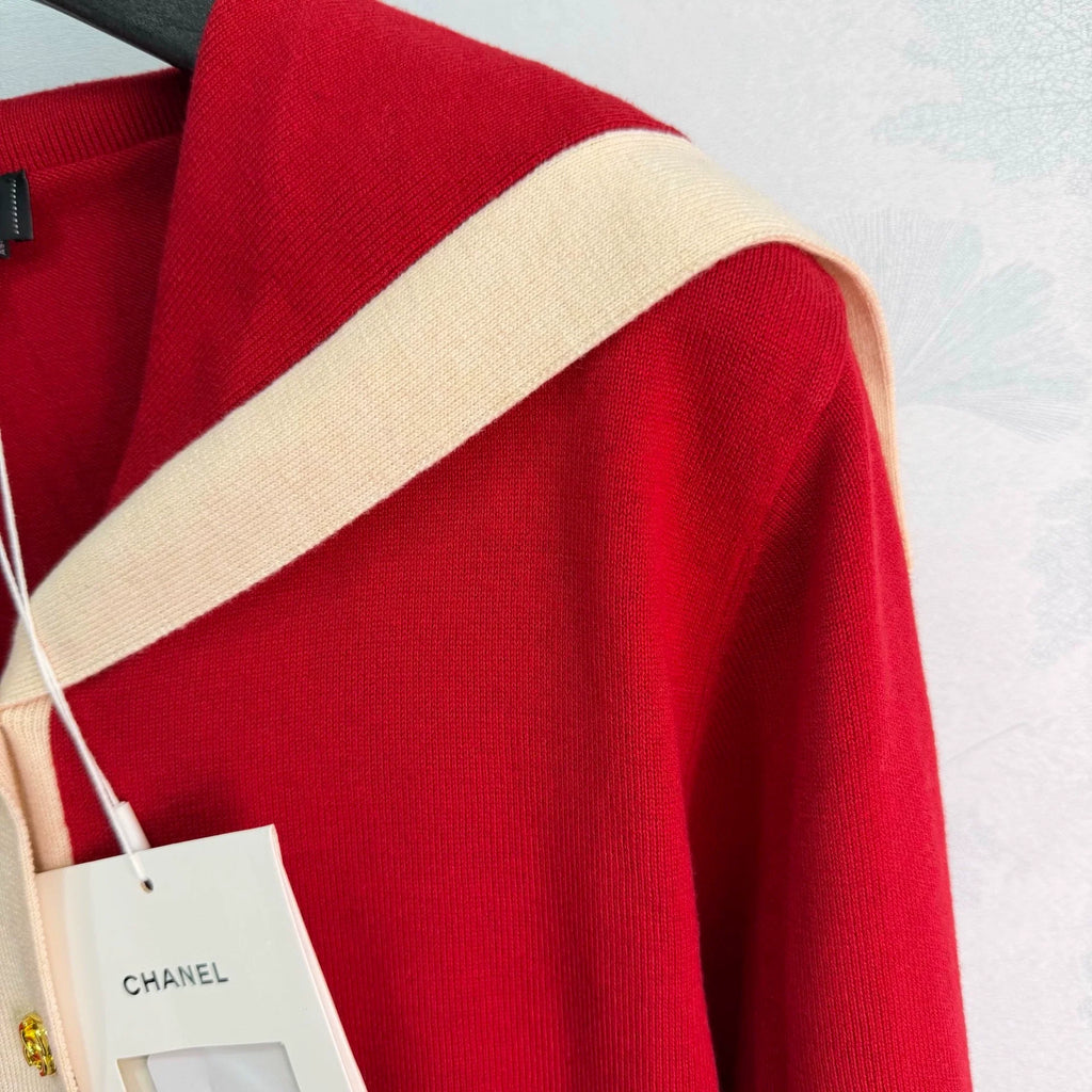 Chanel / Red Knitted Cardigan