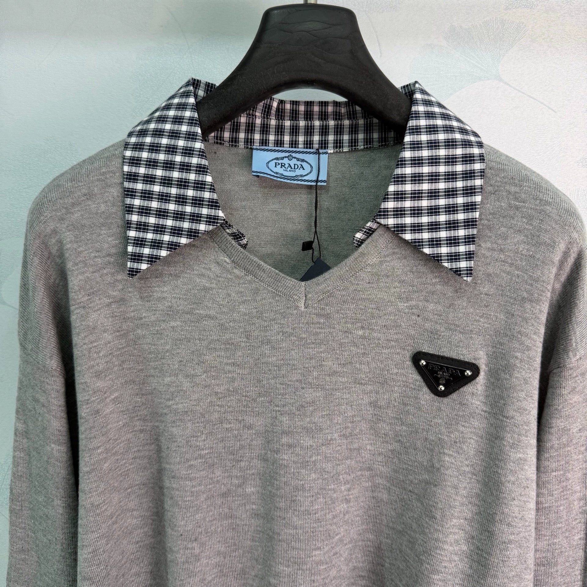 Prada / 26 Early Autumn New Plaid Two-in-One Long Sleeve