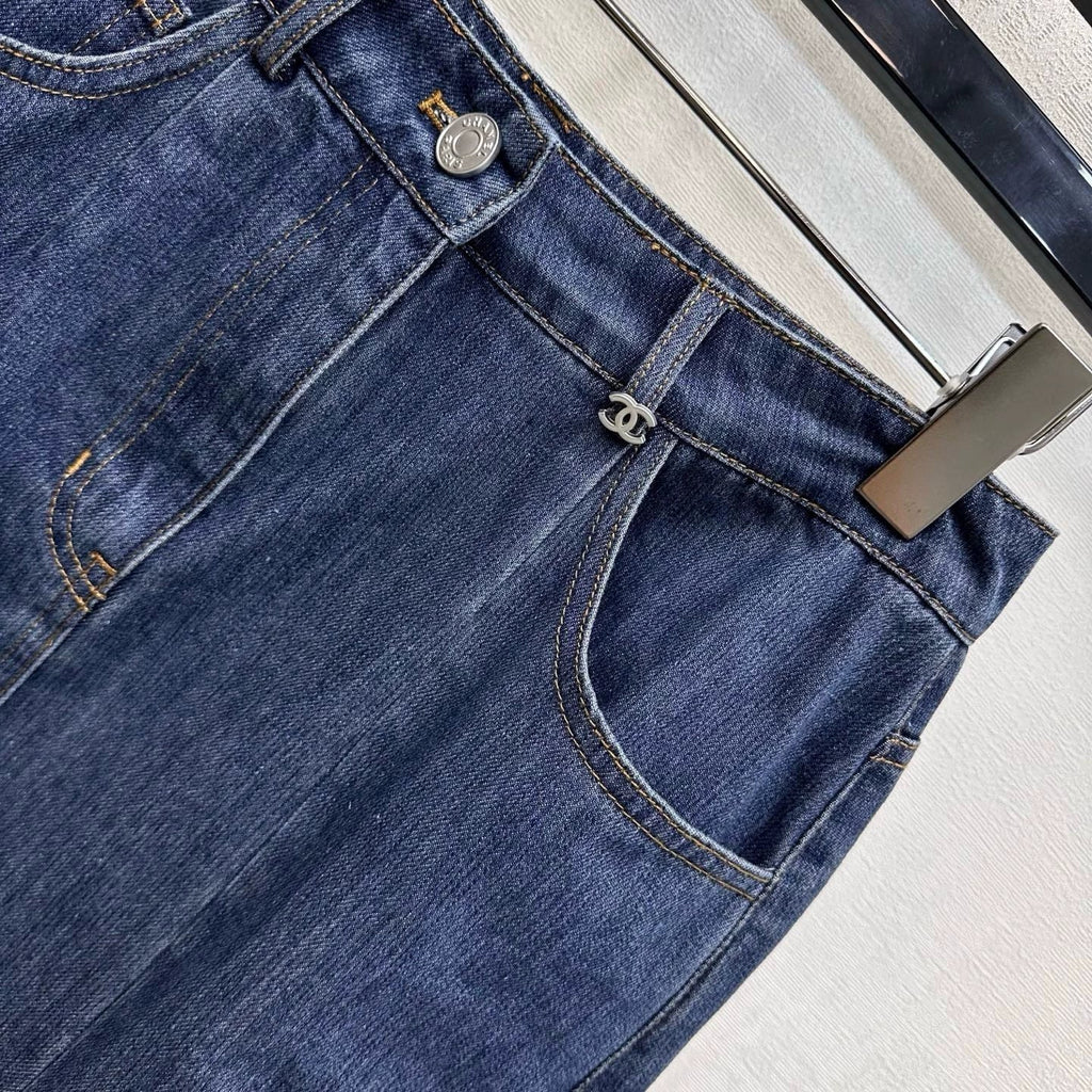 Chanel/26ssNew Embroidered Denim Mermaid Skirt