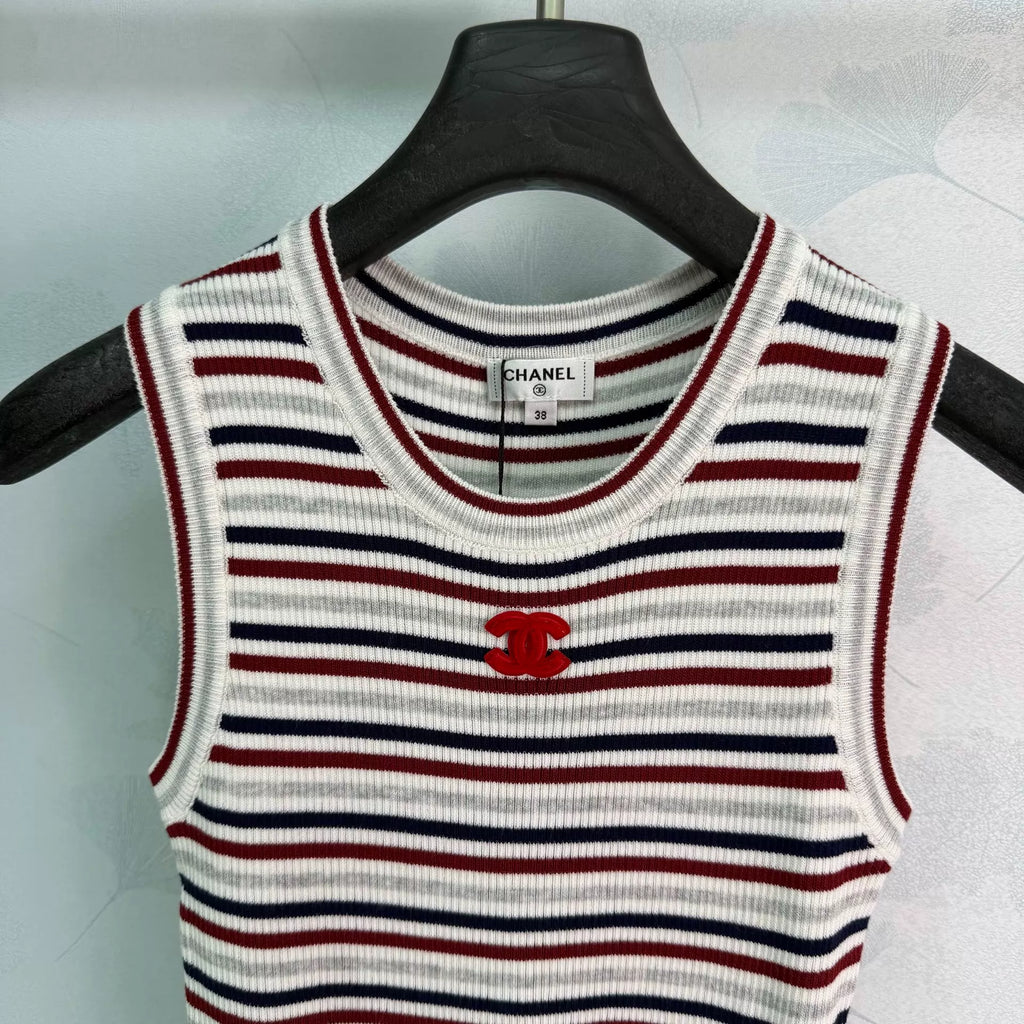 Chanel/26SS New Striped Knit Vest