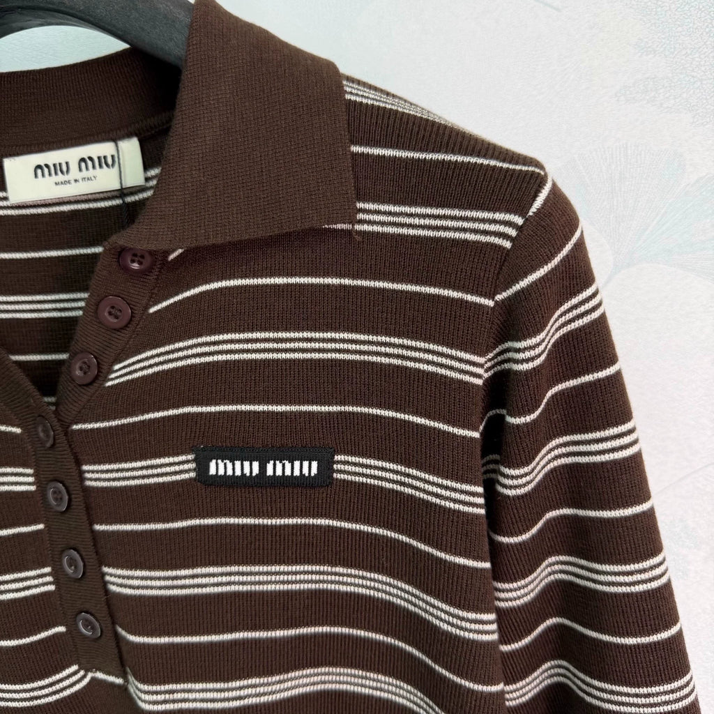 MiuMiu/26 Early Autumn New Knit Polo Shirt