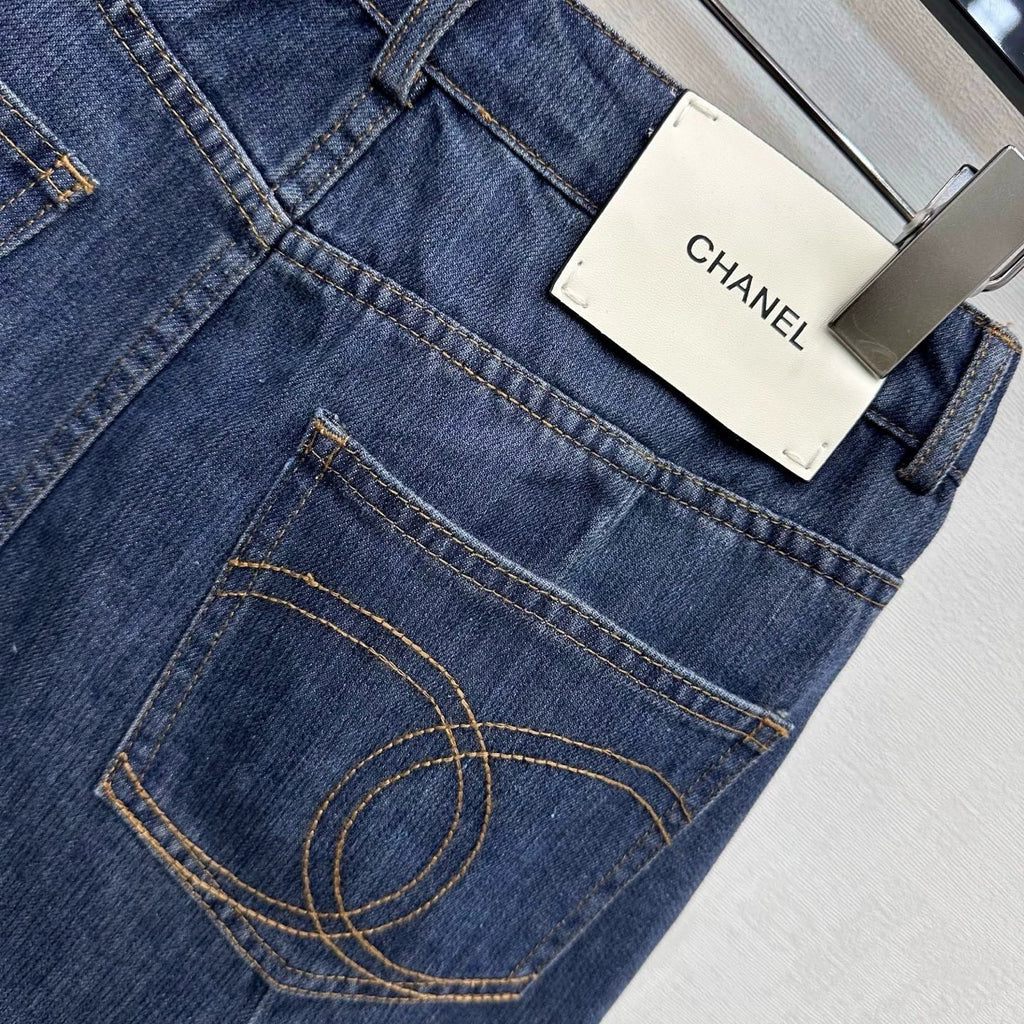Chanel/26ssNew Embroidered Denim Mermaid Skirt