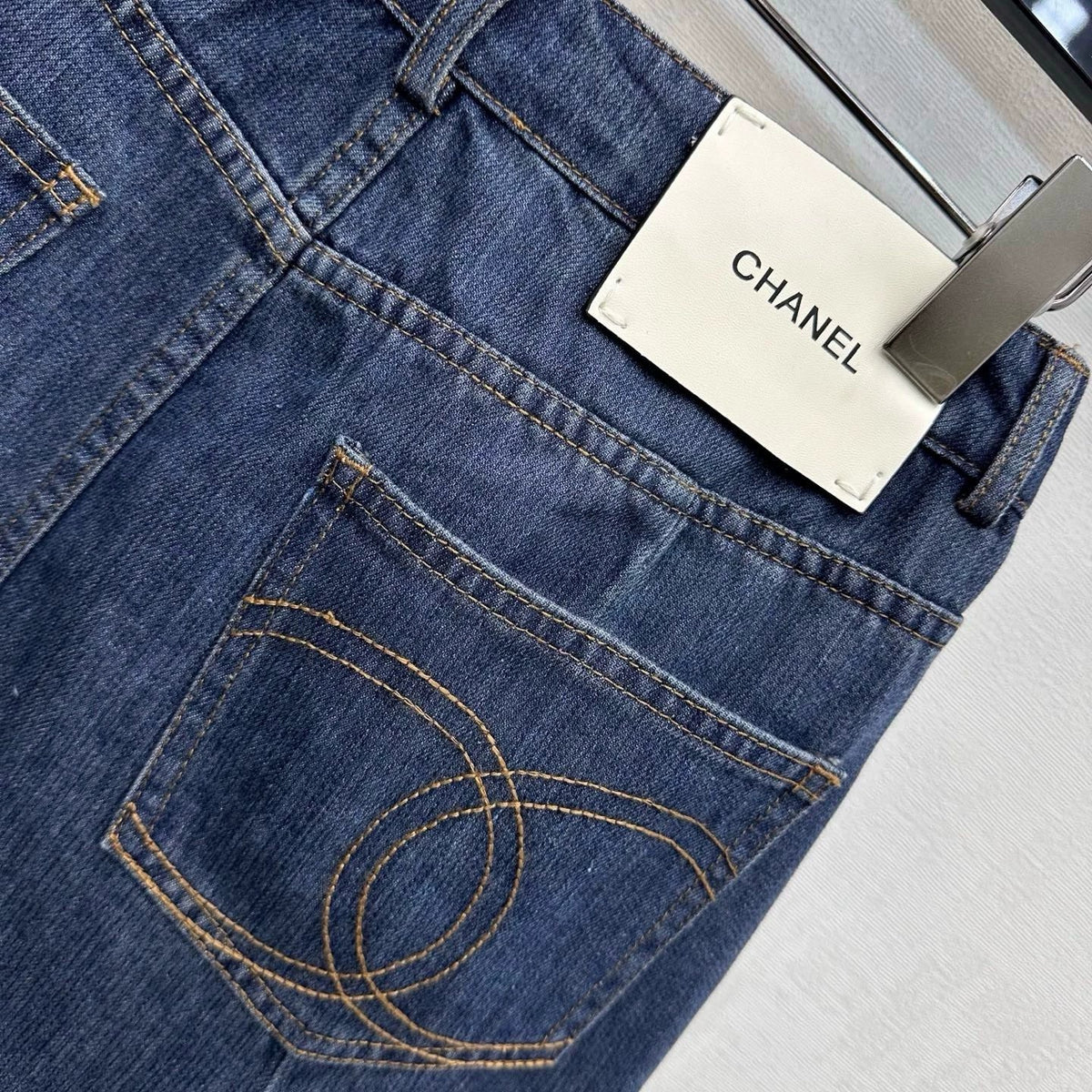 Chanel/26ssNew Embroidered Denim Mermaid Skirt