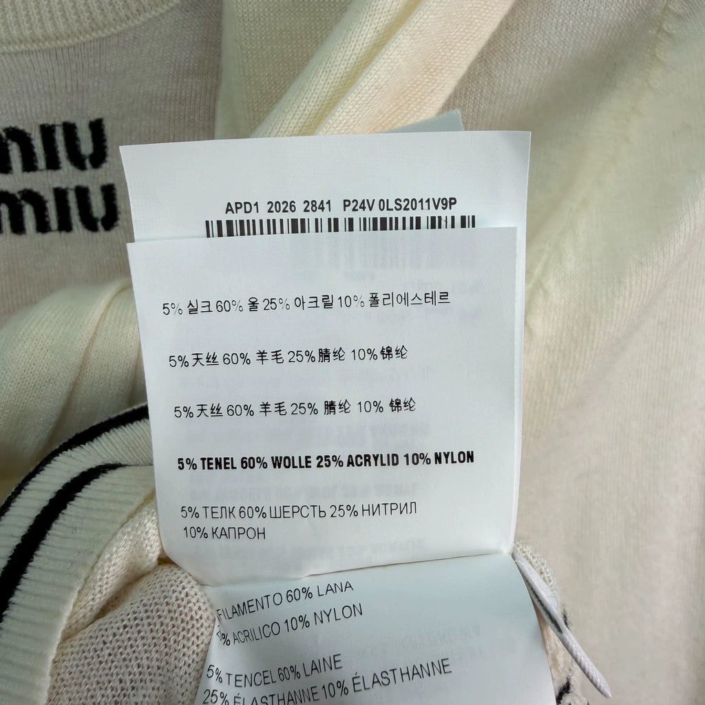 MiuMiu/26 Early Autumn New Hollow Knit Polo Shirt