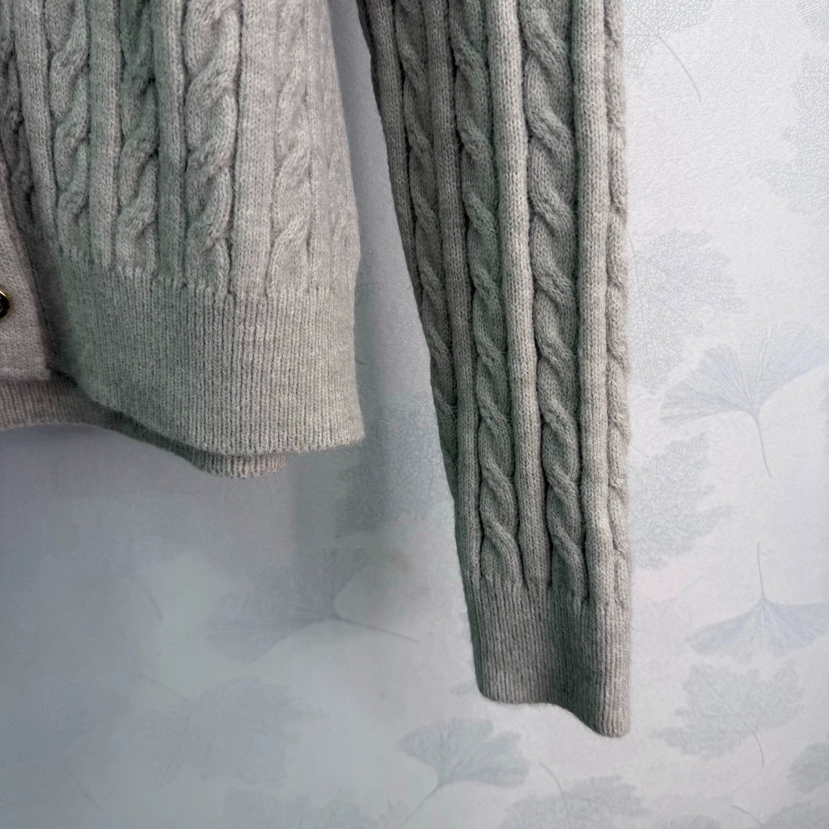 Miu Miu / Denim Patchwork Cable Knit Long Sleeve