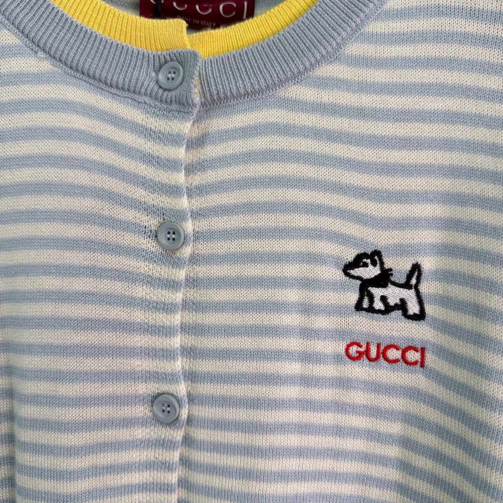 Gucci/26 Early Autumn New Striped Faux Two-Piece Knit Cardigan