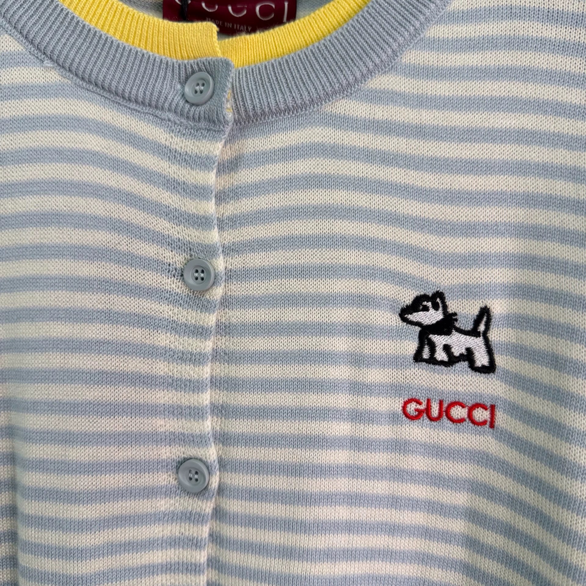 Gucci/26 Early Autumn New Striped Faux Two-Piece Knit Cardigan