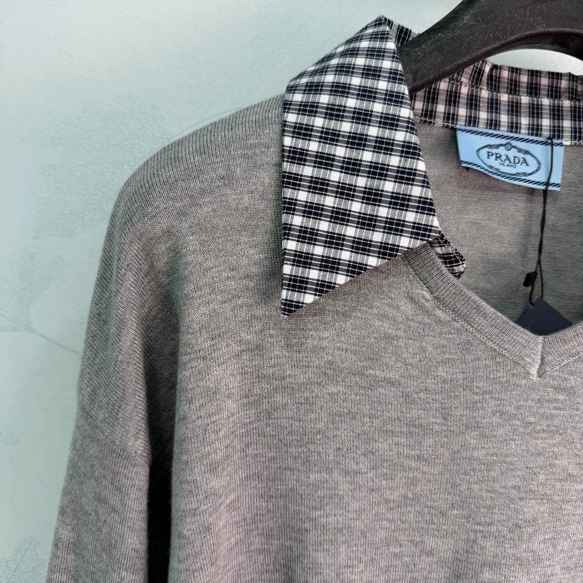 Prada / 26 Early Autumn New Plaid Two-in-One Long Sleeve