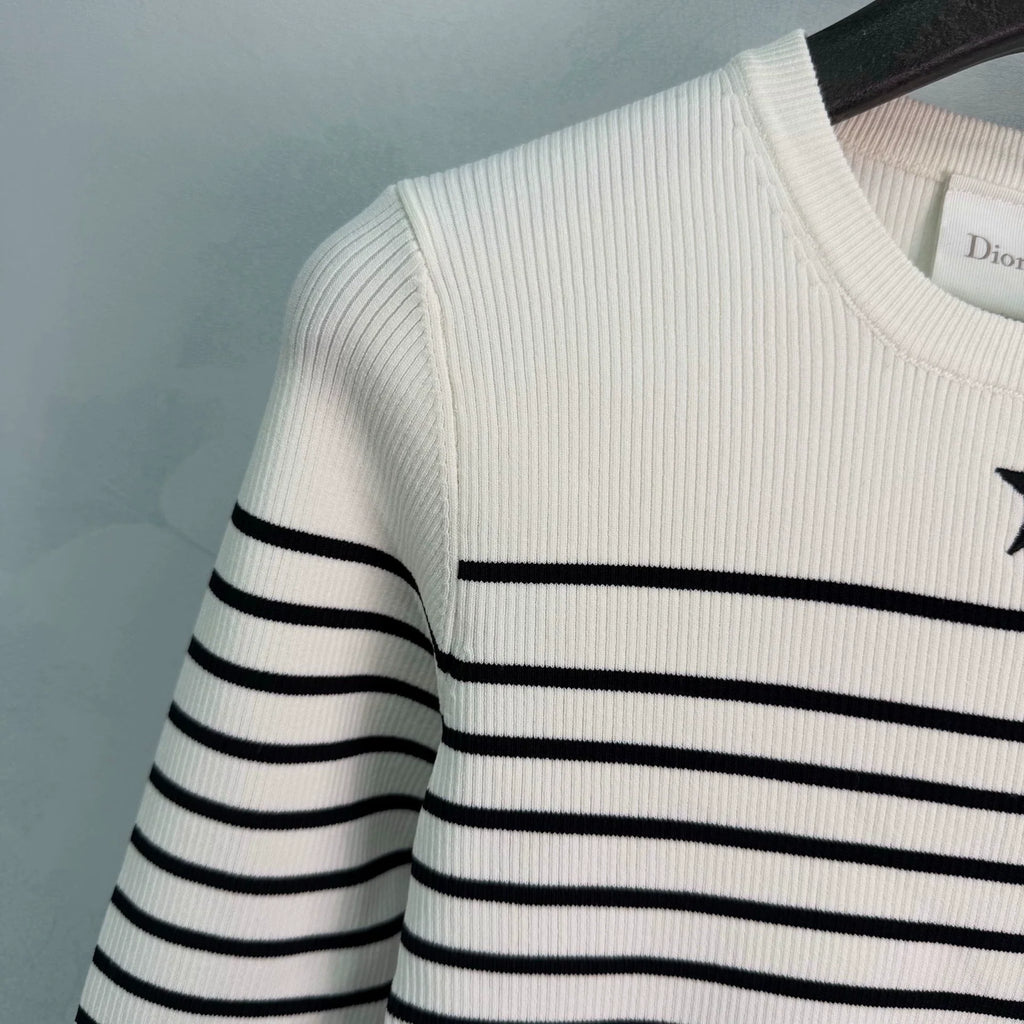 Dior/26 Early Autumn New Striped Wool Sweater