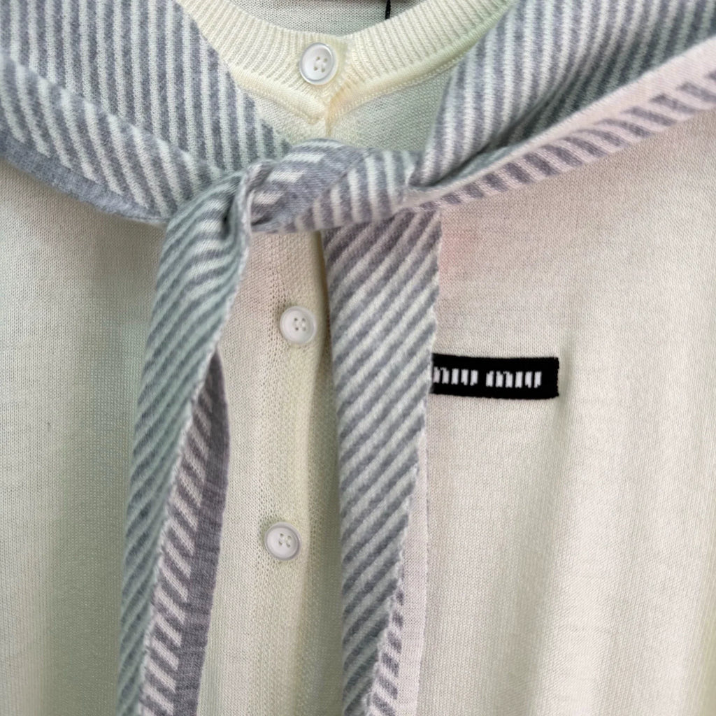 MiuMiu/26 Early Autumn New Striped Shawl Knit Cardigan