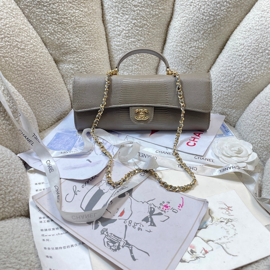 Chanel 2026 Lizard-Embossed Top Handle Bag 25cm Leather