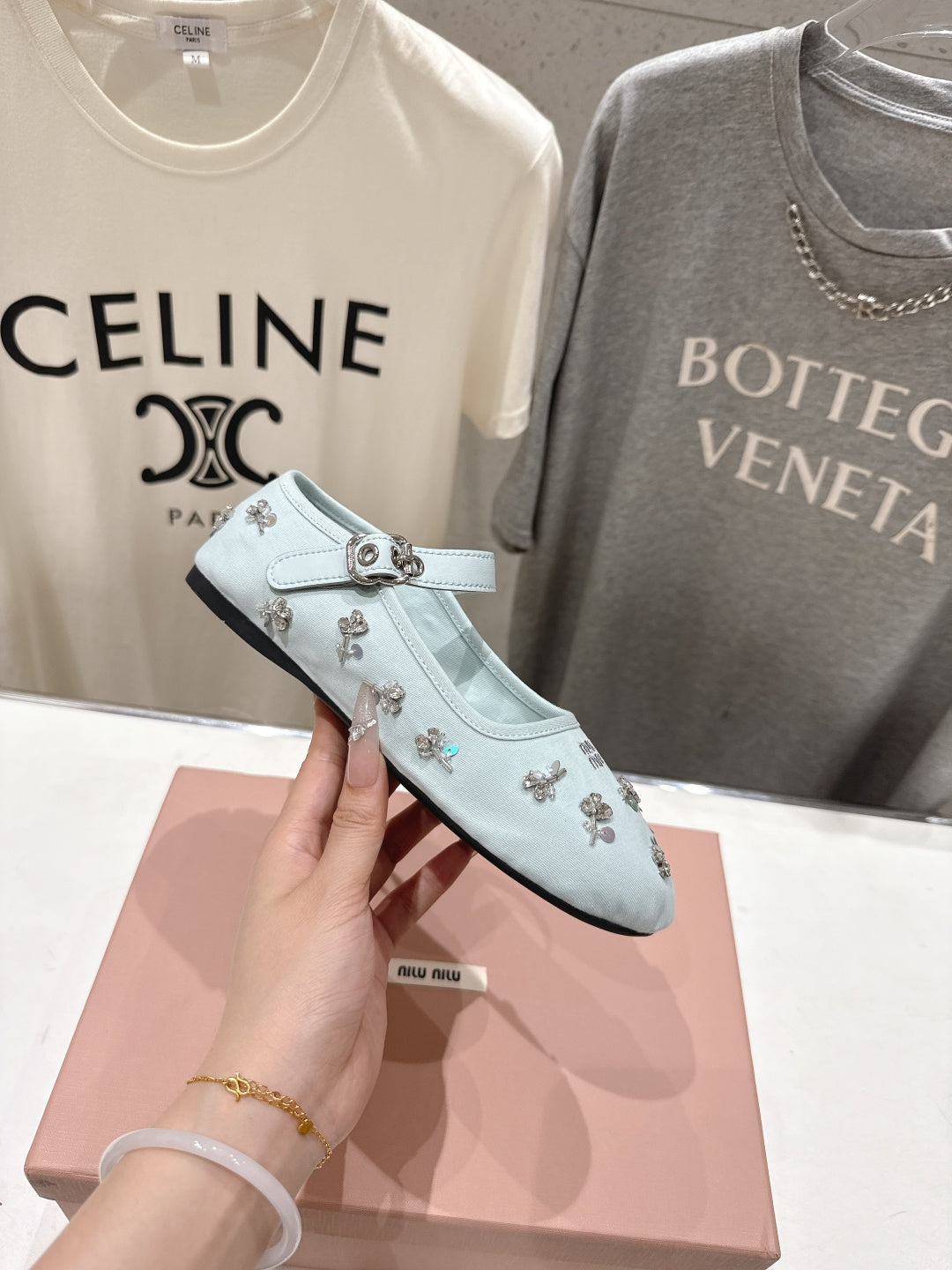 MiuMiu/26SS NEW French fairy style Mary Jane flat shoes