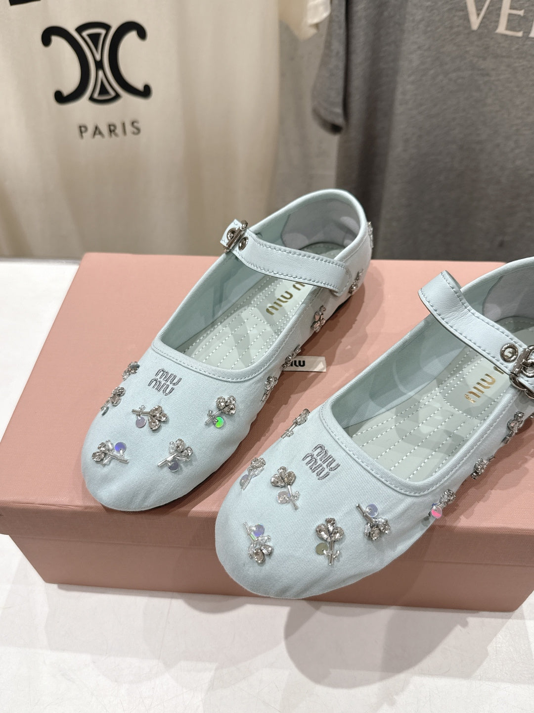 MiuMiu/26SS NEW French fairy style Mary Jane flat shoes