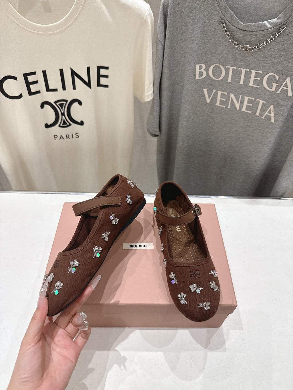 MiuMiu/26SS NEW French fairy style Mary Jane flat shoes