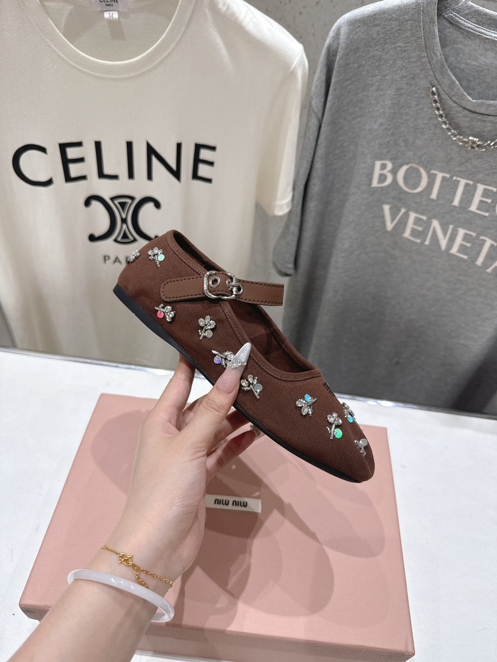 MiuMiu/26SS NEW French fairy style Mary Jane flat shoes