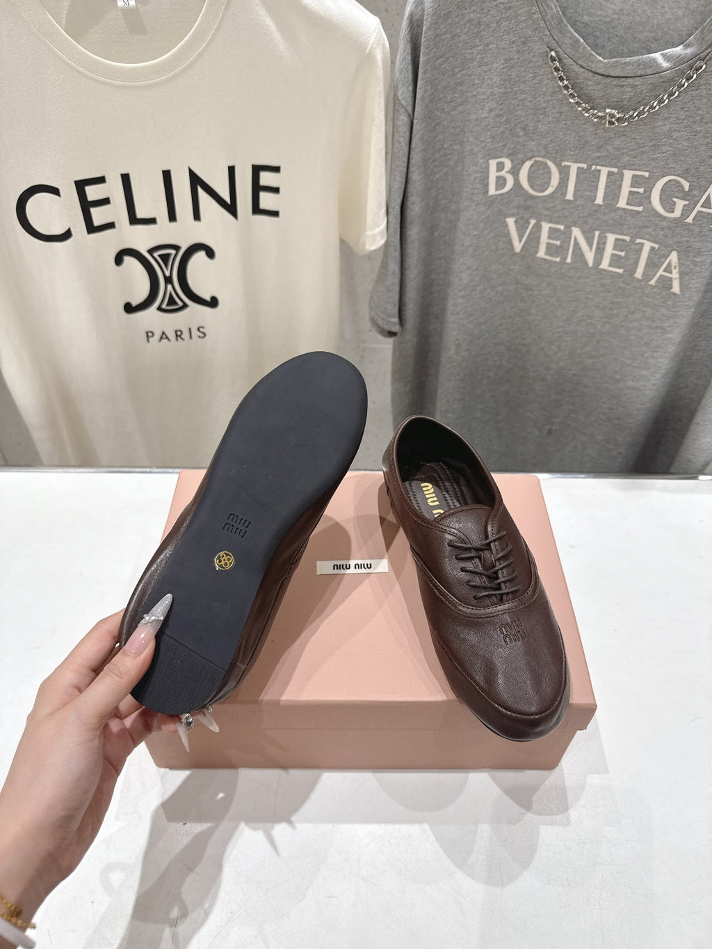 MiuMiu/26SS NEW French fairy style Mary Jane flat shoes