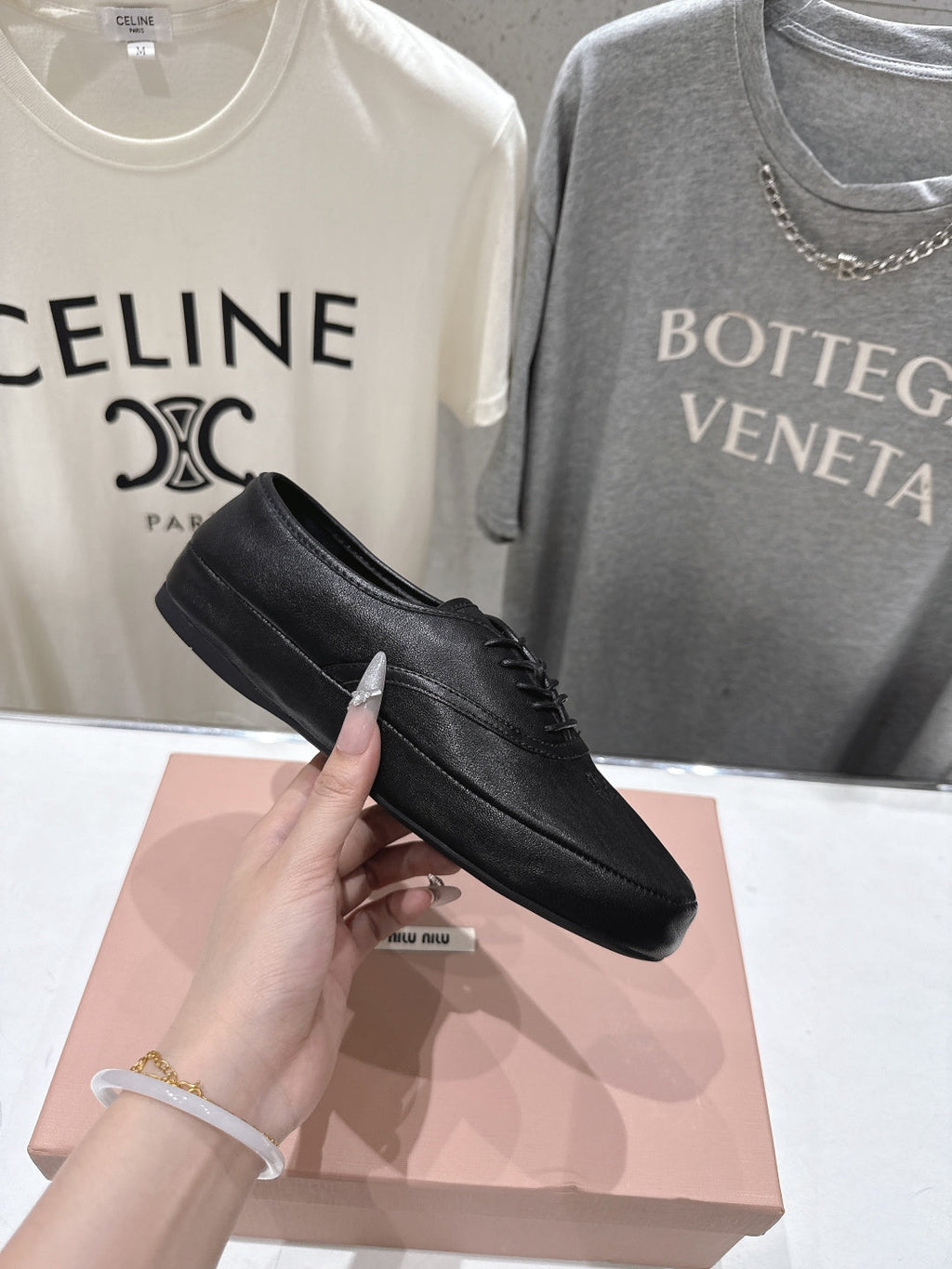 MiuMiu/26SS NEW French fairy style Mary Jane flat shoes