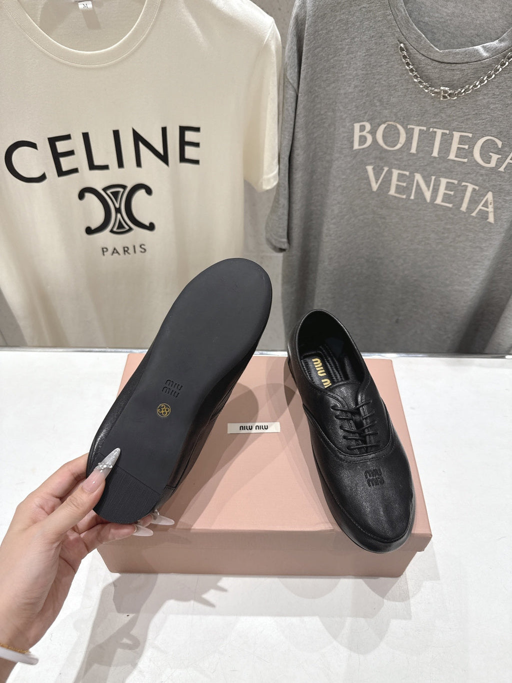 MiuMiu/26SS NEW French fairy style Mary Jane flat shoes