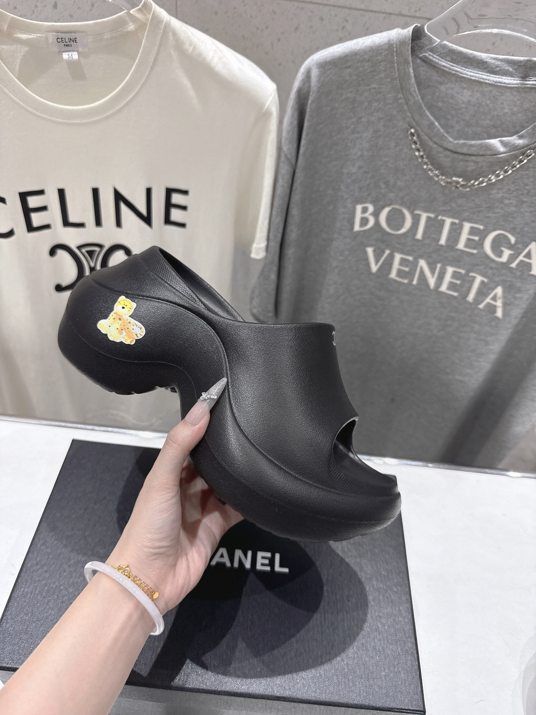 chanel/26SS NEW popular one-line thick-soled wedge-heeled slippers