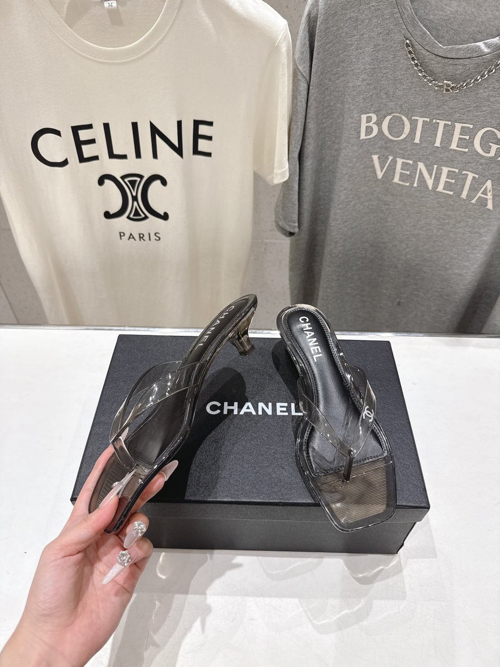 chanel/26SS NEW Transparent flip-flops beach slippers