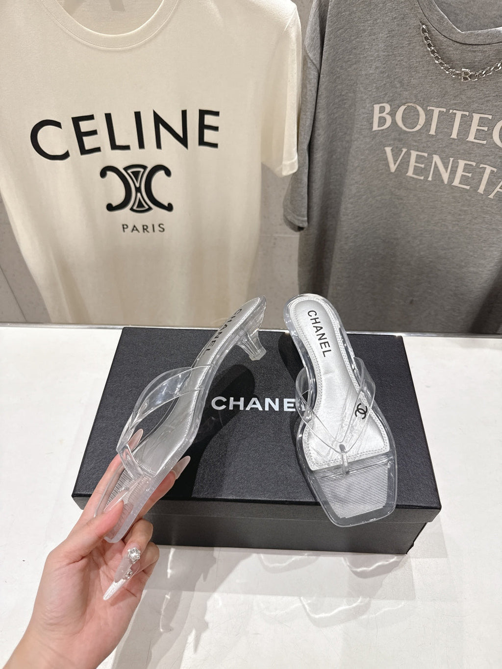 chanel/26SS NEW Transparent flip-flops beach slippers