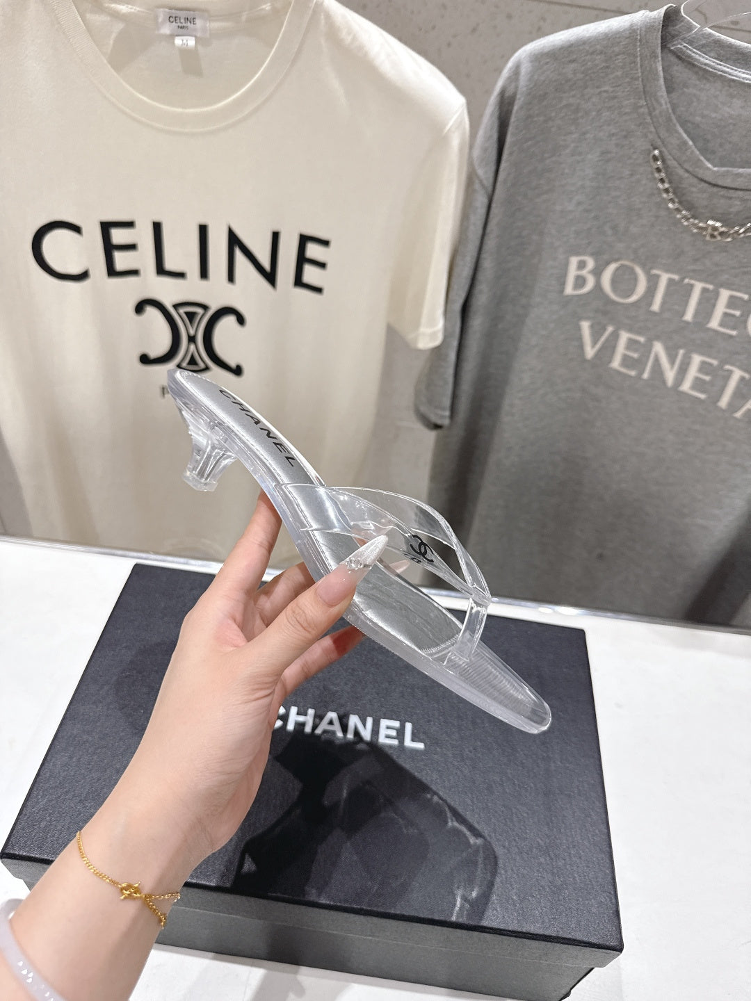 chanel/26SS NEW Transparent flip-flops beach slippers