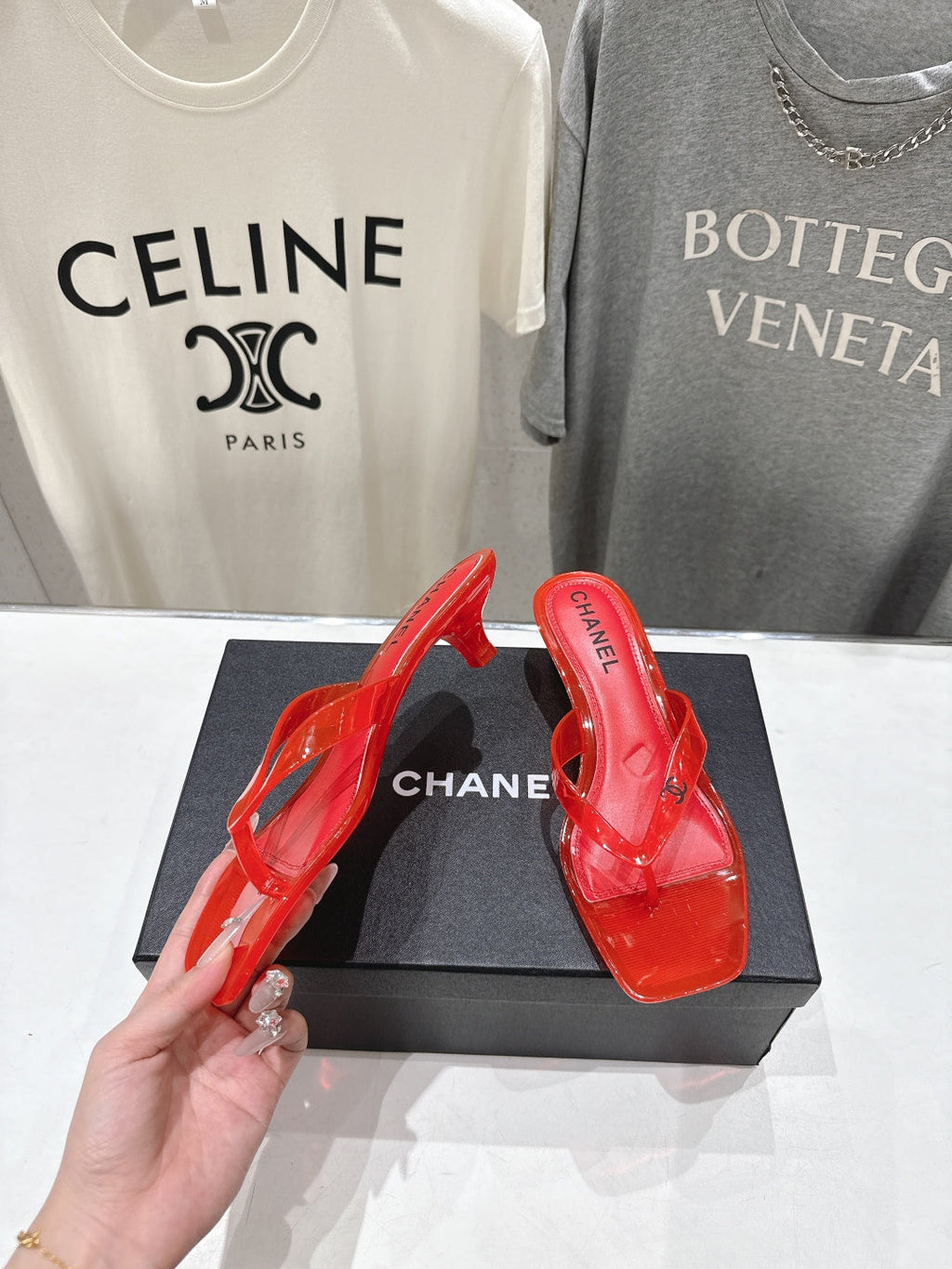 chanel/26SS NEW Transparent flip-flops beach slippers