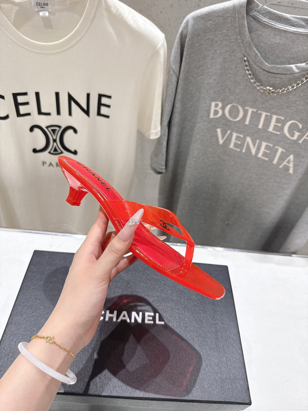 chanel/26SS NEW Transparent flip-flops beach slippers