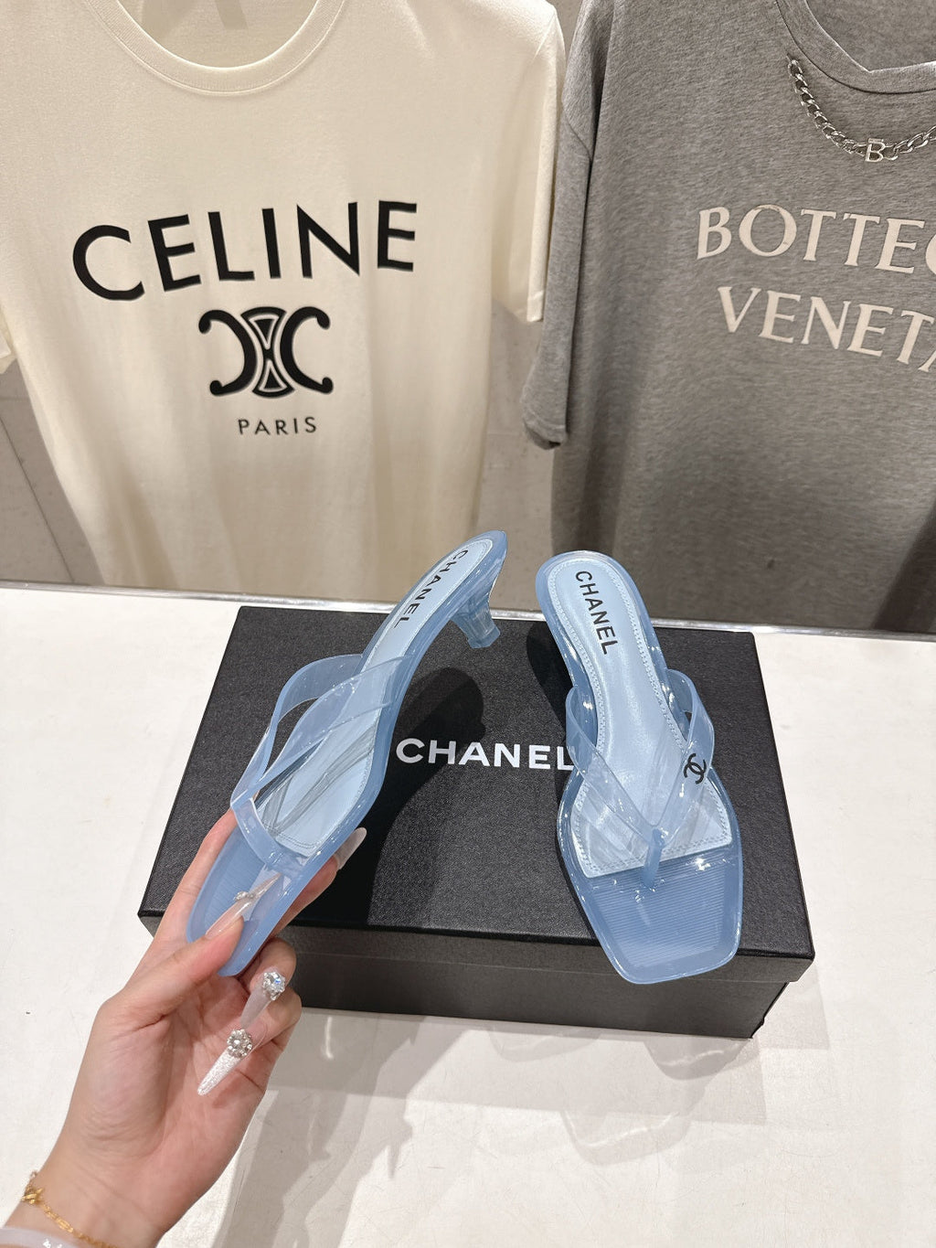 chanel/26SS NEW Transparent flip-flops beach slippers