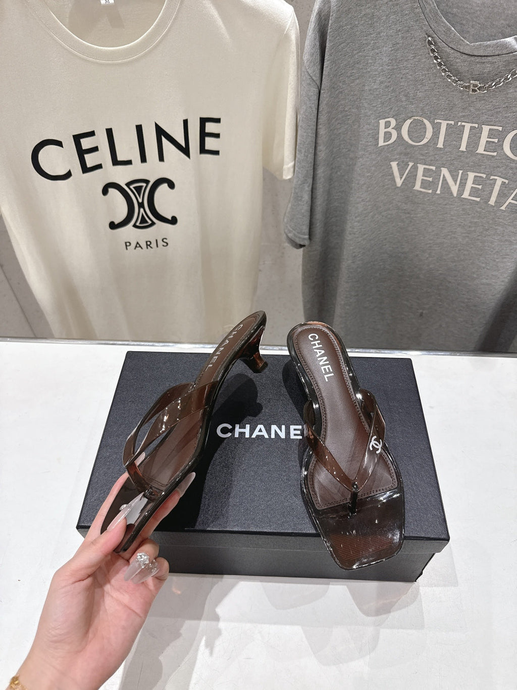 chanel/26SS NEW Transparent flip-flops beach slippers