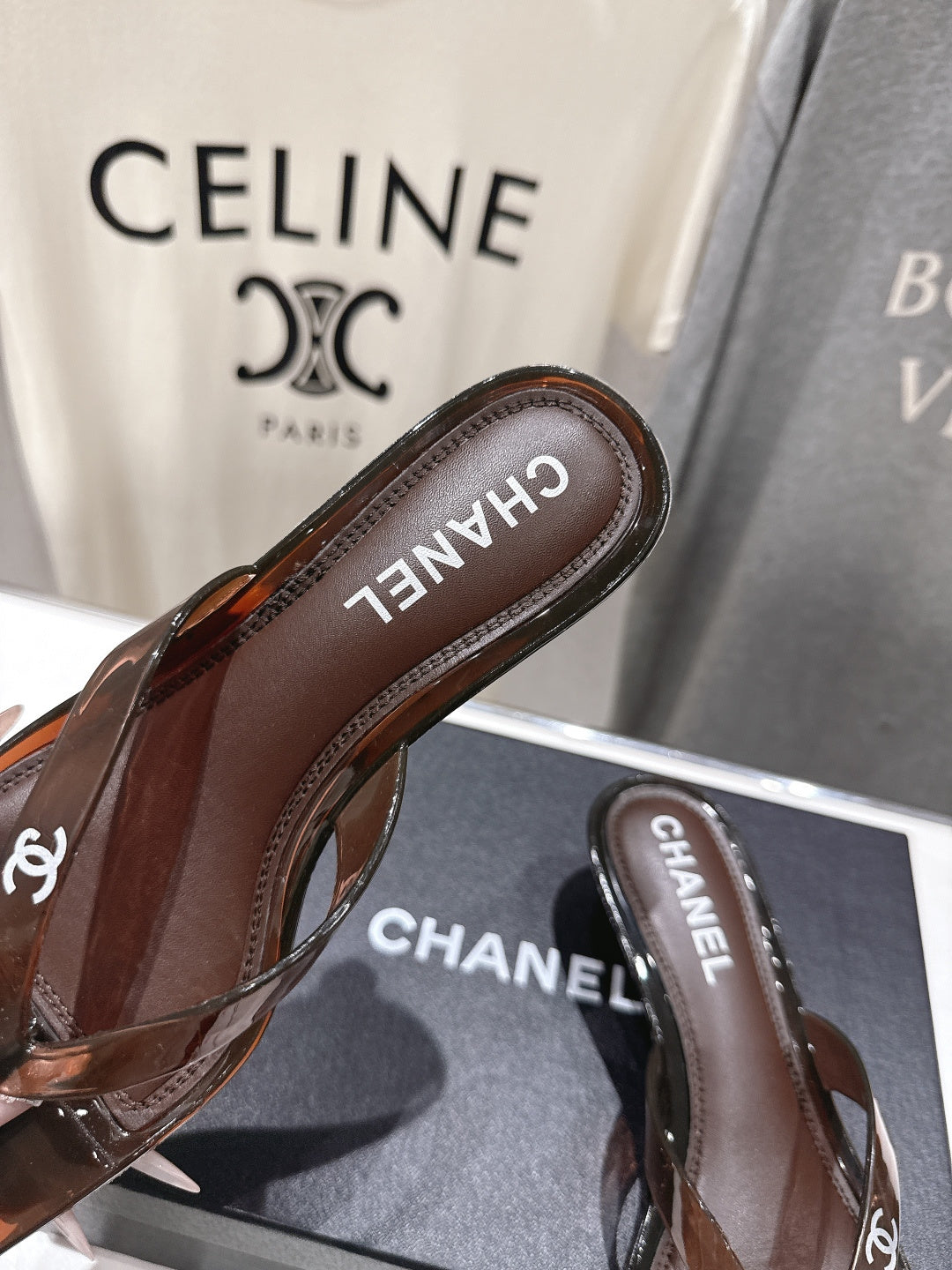 chanel/26SS NEW Transparent flip-flops beach slippers