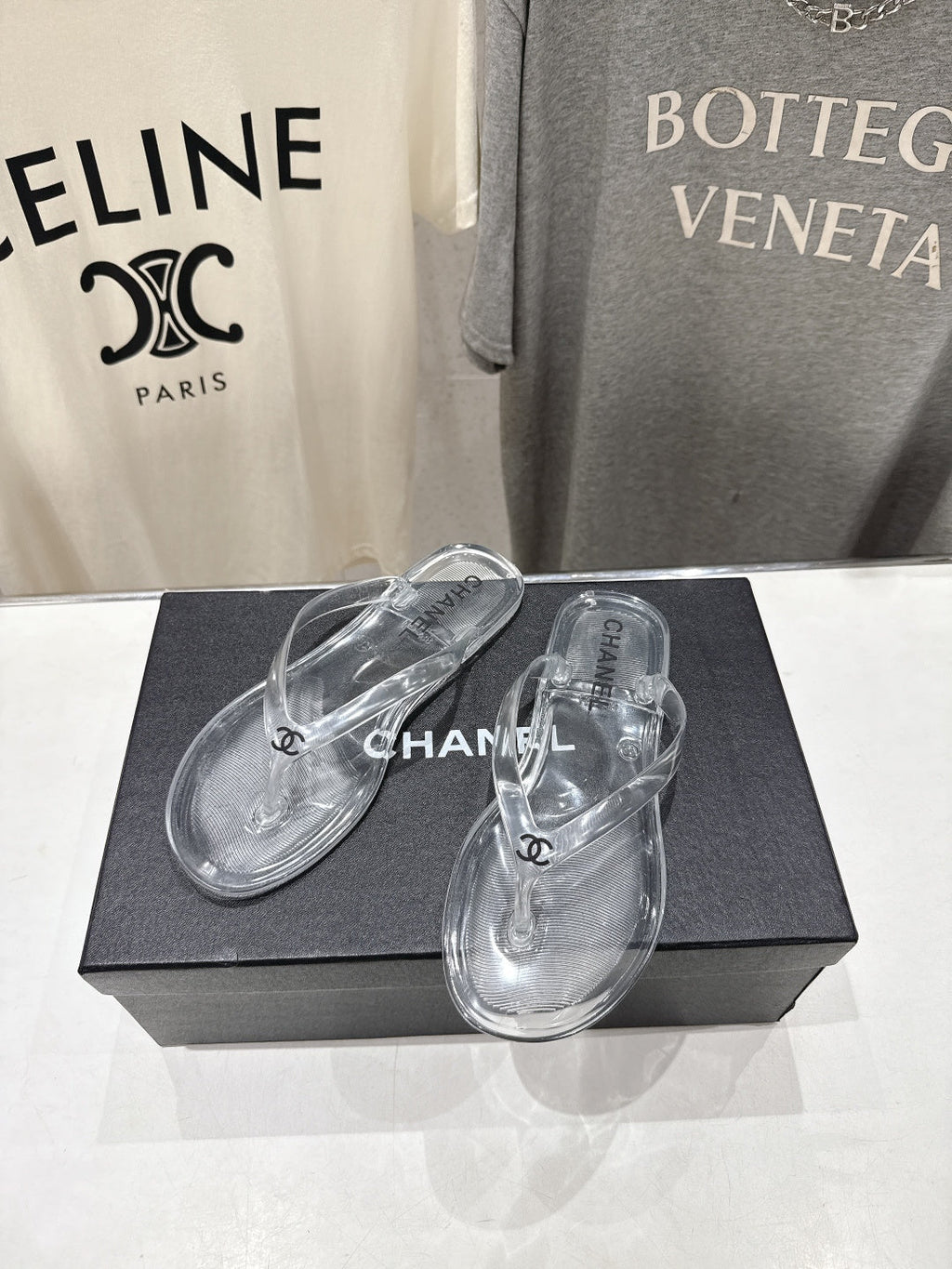 chanel/26SS NEW Transparent flip-flops beach slippers