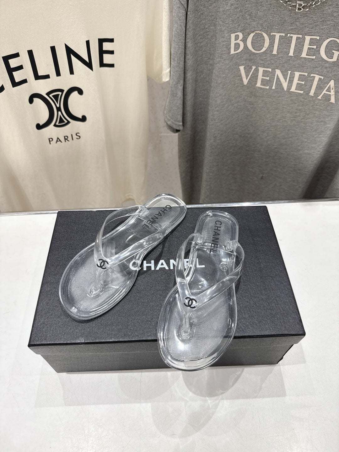 chanel/26SS NEW Transparent flip-flops beach slippers