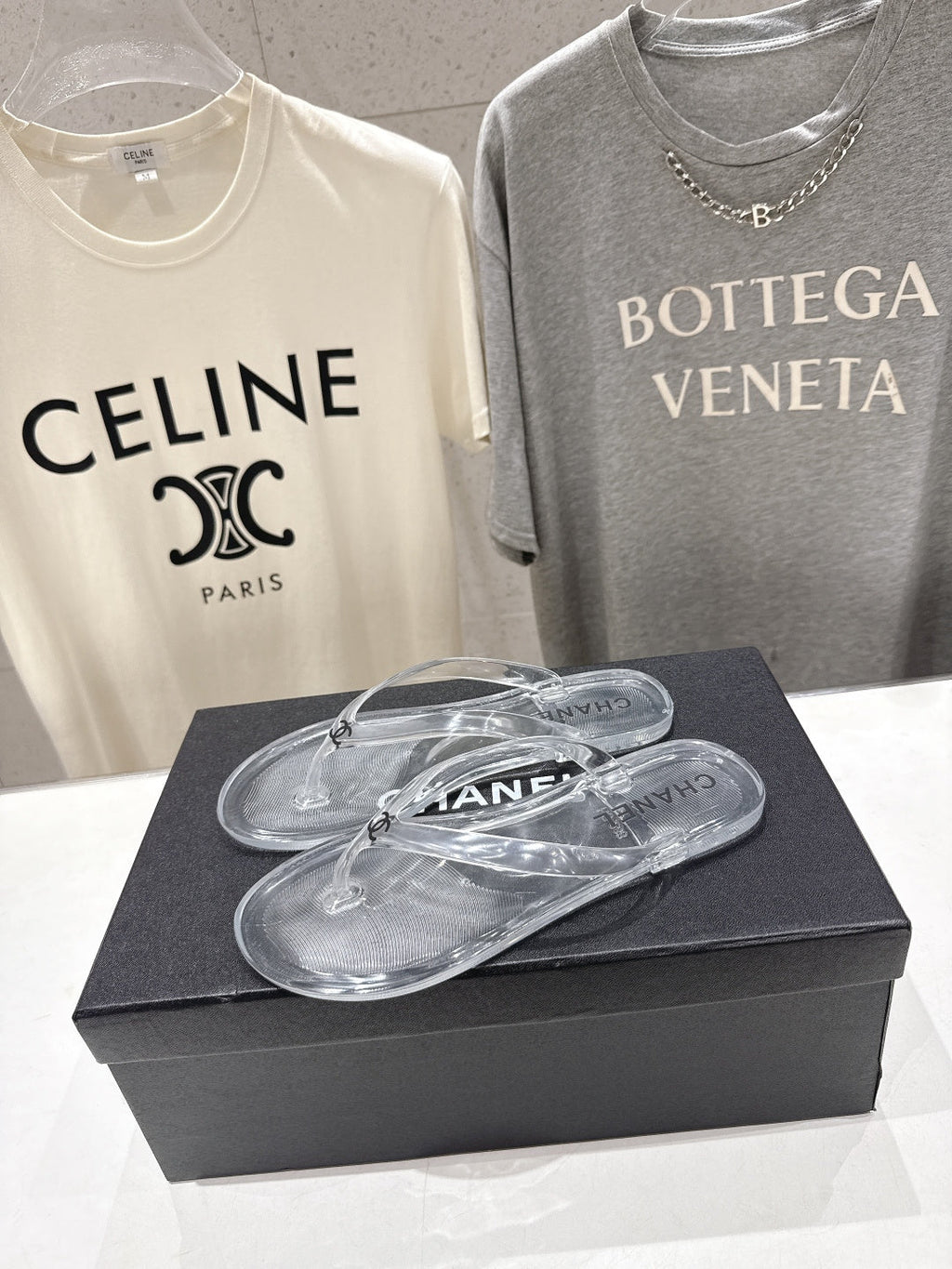 chanel/26SS NEW Transparent flip-flops beach slippers