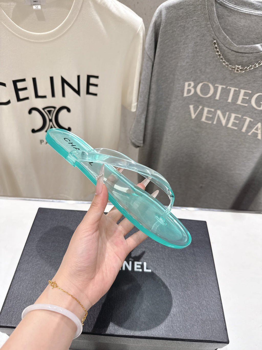 chanel/26SS NEW Transparent flip-flops beach slippers