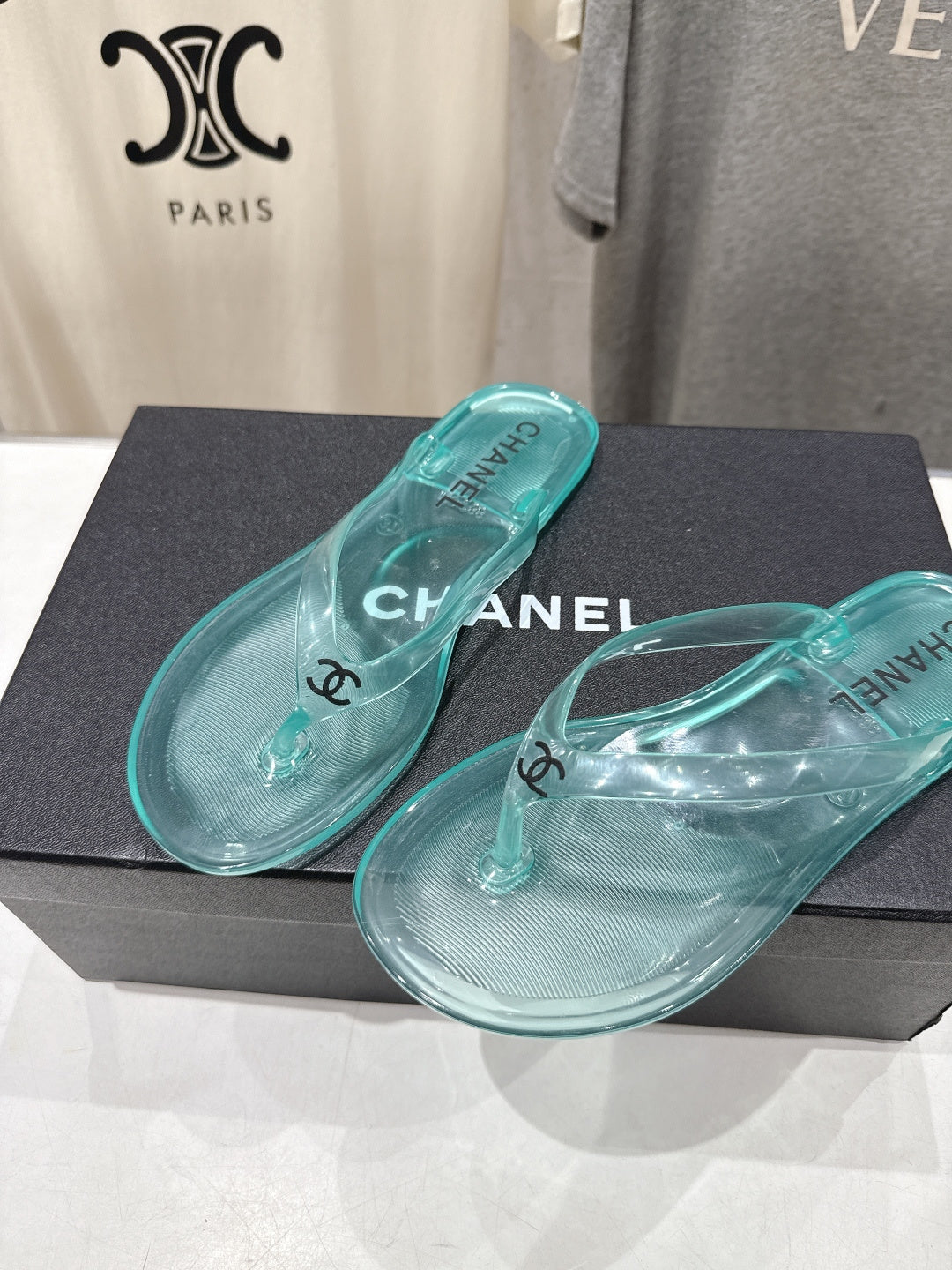 chanel/26SS NEW Transparent flip-flops beach slippers