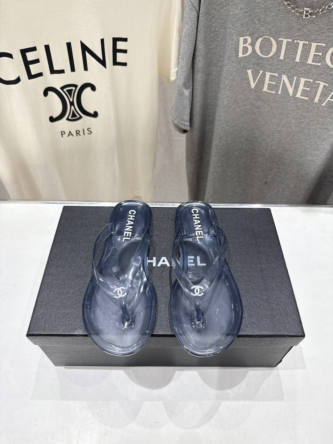 chanel/26SS NEW Transparent flip-flops beach slippers